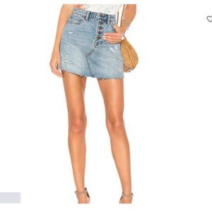 Free People Denim A-Line Skirt